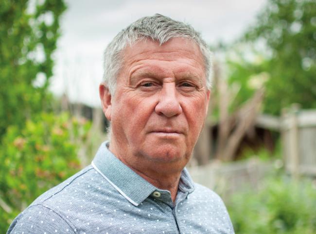 Older man looking serious